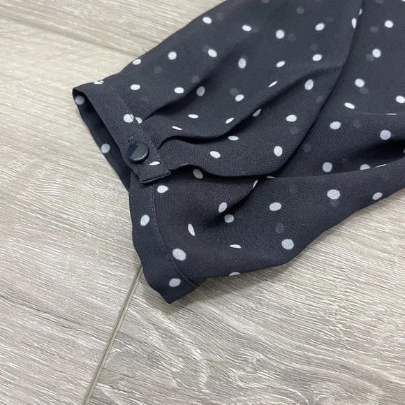 LOFT Polka Dot Sheer Top 3/4 Sleeve Top Gray Size Medium - Picture 9 of 9